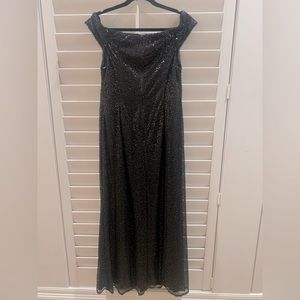 Adrianna Papell Off Shoulder Sequin Formal Gown